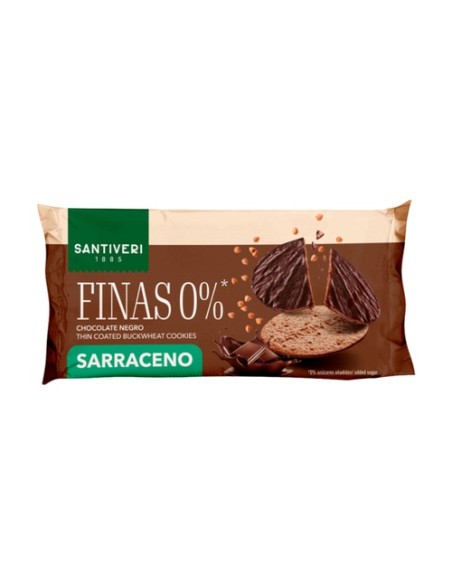Galleta fina 0% bañada sarraceno 90 g (Chocolate) Santiveri