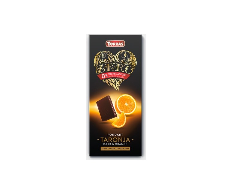 Zero chocolate negro con naranja 125 g (Chocolate) Torras