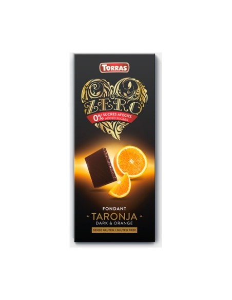 Zero chocolate negro con naranja 125 g (Chocolate) Torras