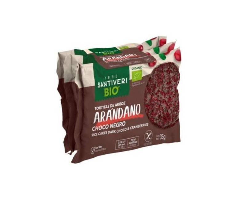 Tortitas de arroz con chocolate y arándano Bio 105 g Santiveri