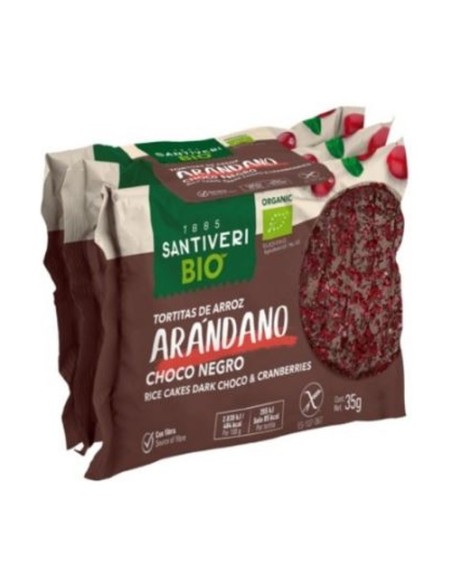 Tortitas de arroz con chocolate y arándano Bio 105 g Santiveri