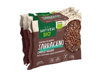 Tortitas de arroz y sarraceno con choco negro Bio