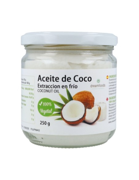 Coco extracción en frío Bio 250 g de aceite Dream Foods
