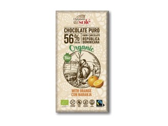 Chocolate negro 56% con naranja