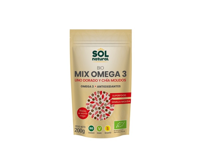 Mix omega 3 lino-chía molidas Bio 200 g Sol Natural