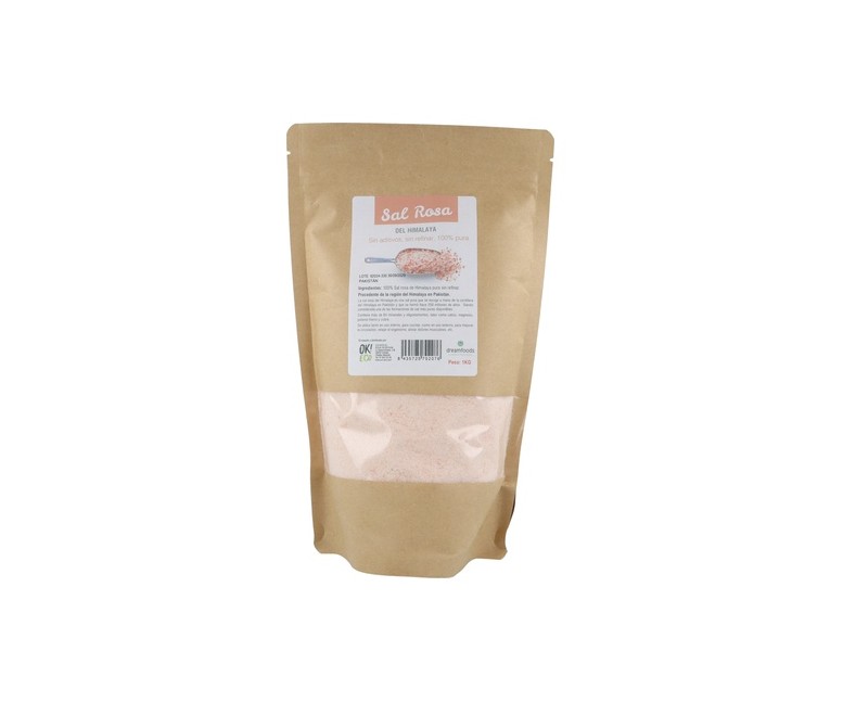 Sal rosa del himalaya fina Bio 1 kg de polvo Dream Foods