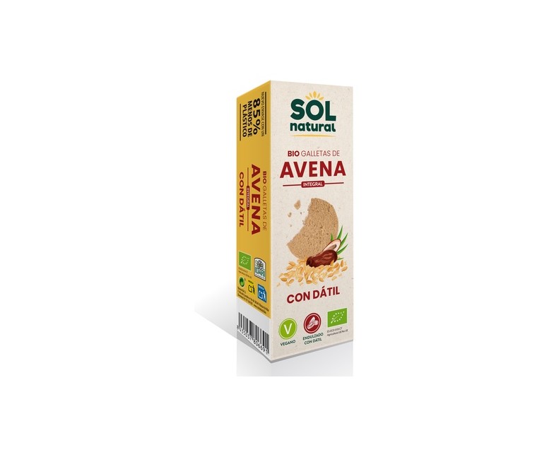 Galletas de avena endulzadas con dátil Bio 170 g Sol Natural