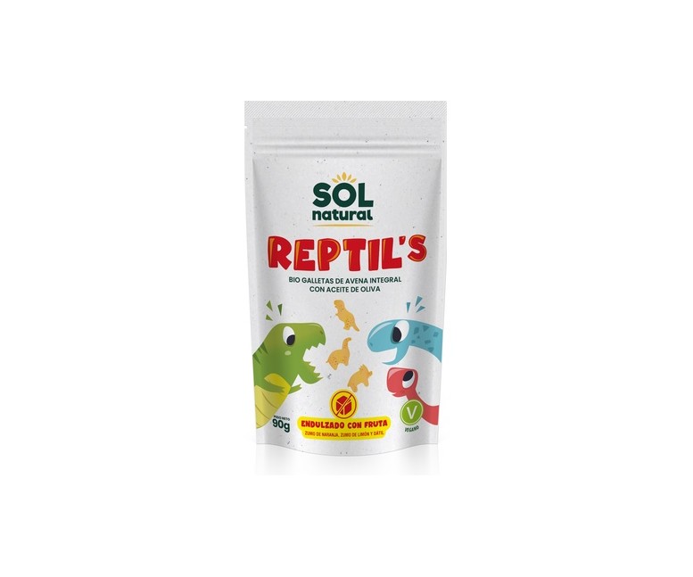 Reptil's galletas de avena sin azúcar añadido Bio 90 g Sol Natural