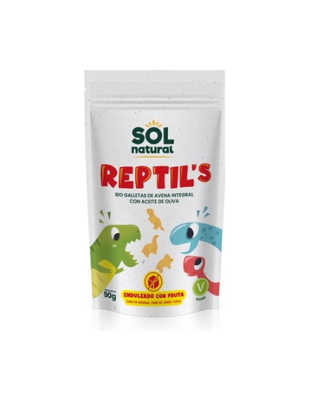 Reptil's galletas de avena sin azúcar añadido Bio 90 g Sol Natural