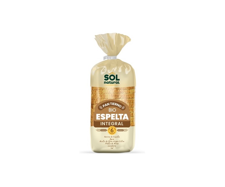 Pan de molde de espelta integral Bio 400 g Sol Natural