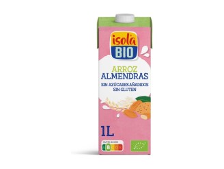 Bebida orgánica de arroz y almendras vegetales
