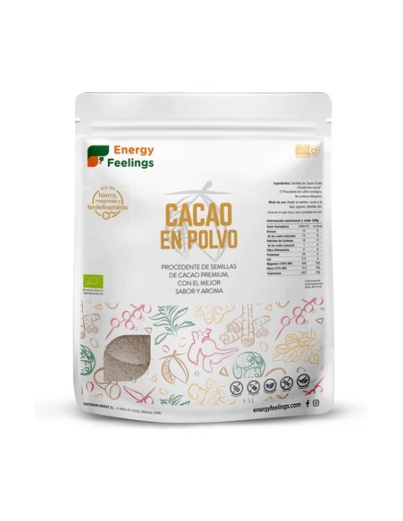 Cacao Ecológico en Polvo 1 kg Energy Feelings