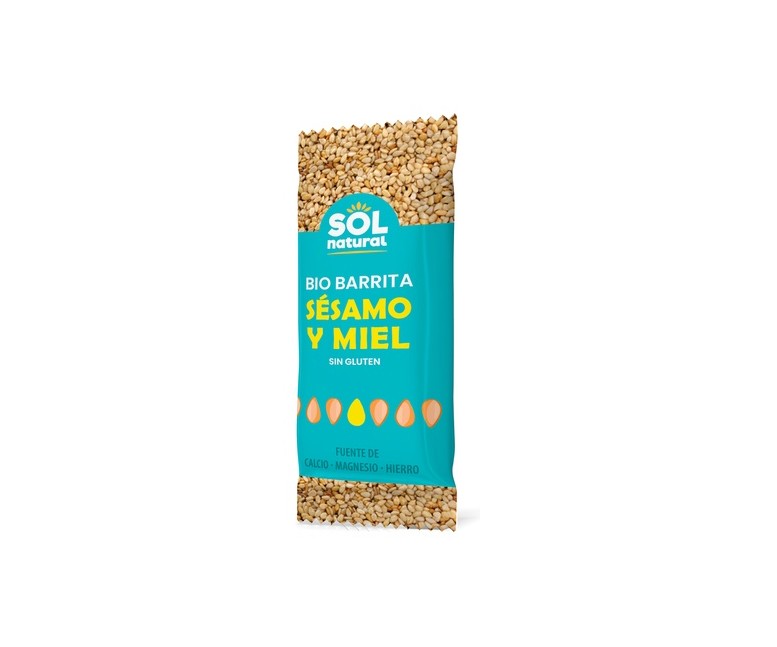 Barrita de sésamo y miel sin gluten 1 barrita de 34g Sol Natural