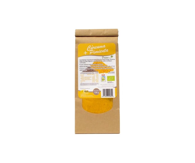 Cúrcuma+pimienta negra polvo Bio 150 g de polvo Dream Foods