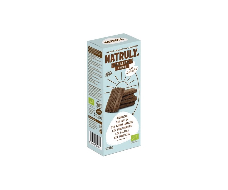 Galletas cookies sabor cacao Bio 125 g Natruly