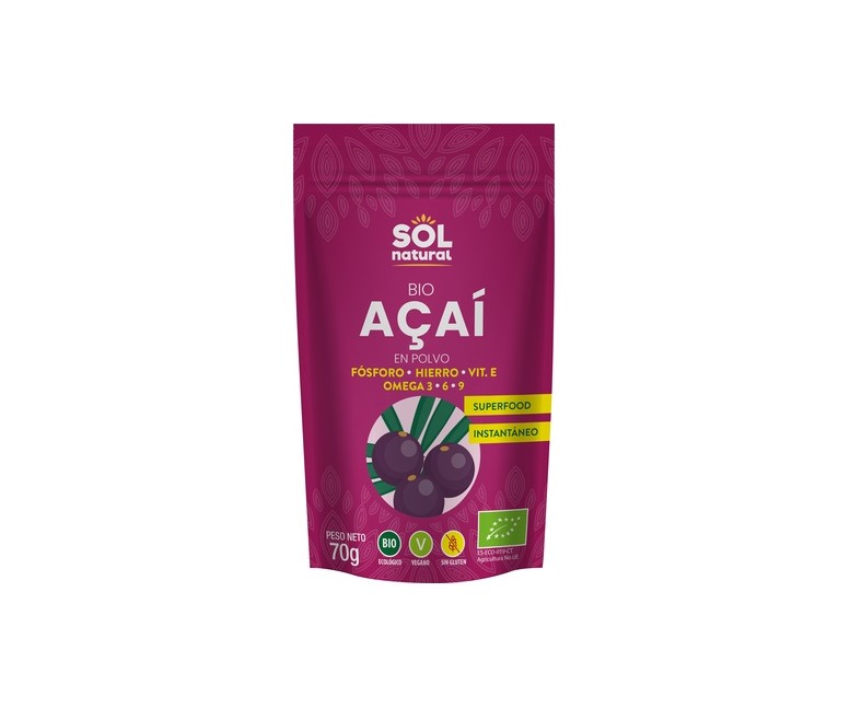 Açaí en polvo Bio 70 g de polvo Sol Natural