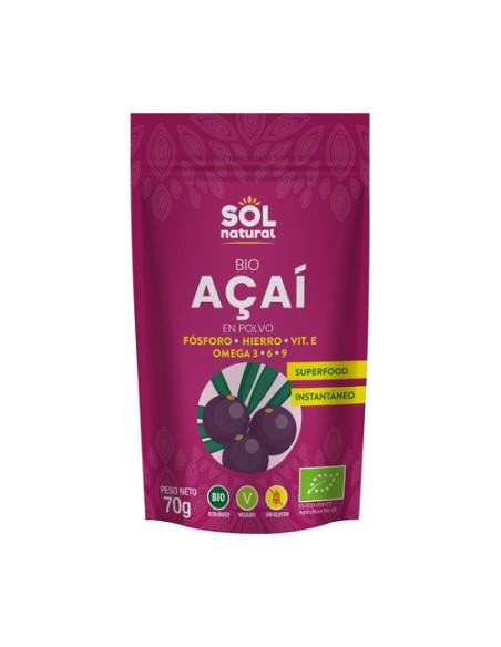 Açaí en polvo Bio 70 g de polvo Sol Natural