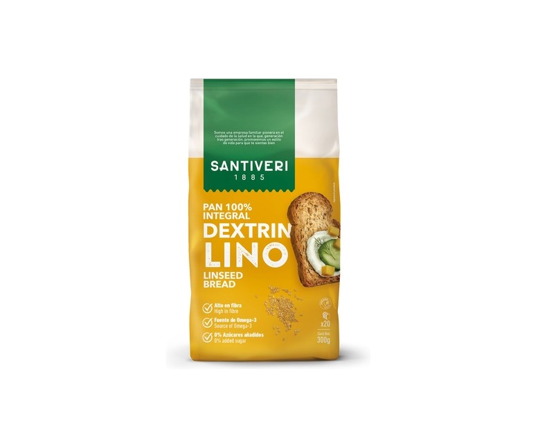 Pan integral Dextrin con semillas de lino 300 g Santiveri