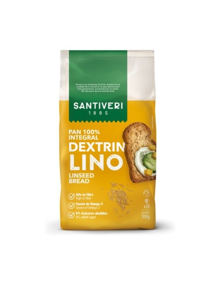 Pan integral Dextrin con semillas de lino 300 g Santiveri