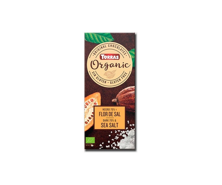 Chocolate negro 70% cacao con flor de sal 100 g (Chocolate - Cacao) Torras