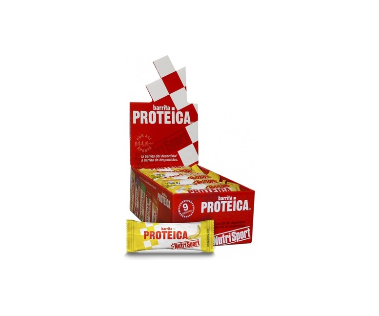 Caja de barritas proteicas de plátano 24 barritas de 46g (Plátano) Nutrisport