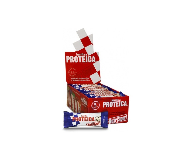 Caja de barritas proteicas de vainilla-cookies 24 barritas de 46 g Nutrisport