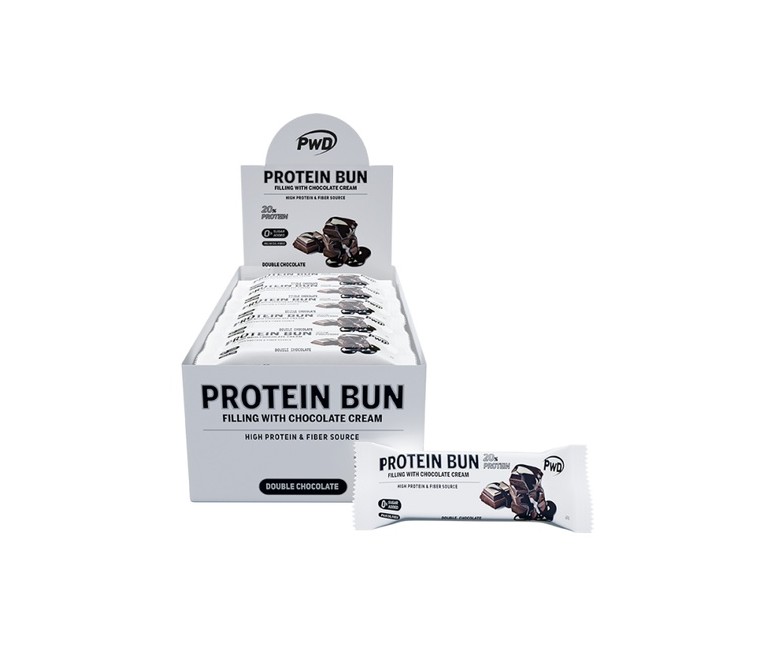 Pack Protein bun bizcocho double chocolate 15 barritas de 60g Pwd