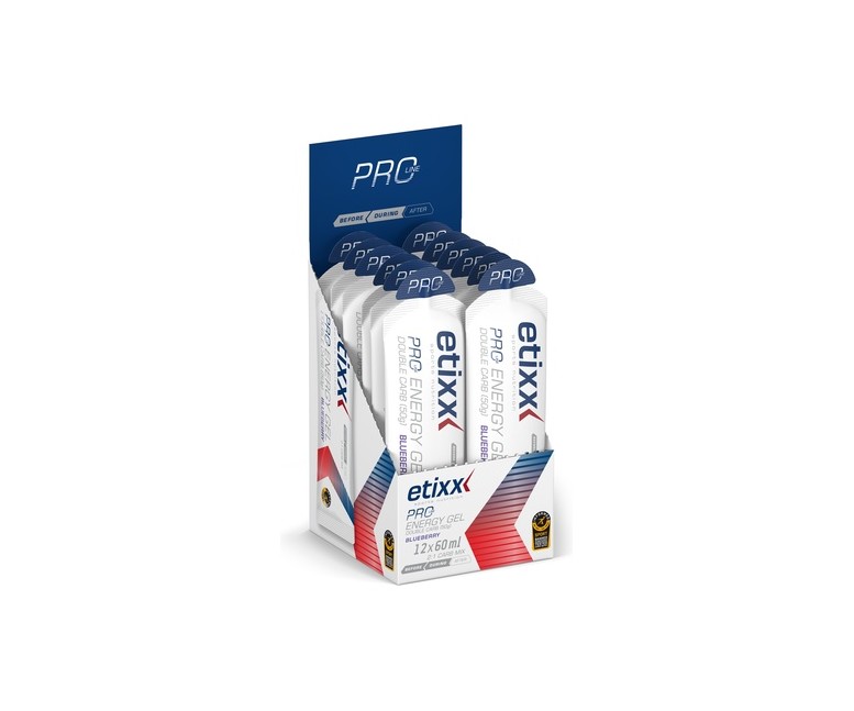 Pro energy gel doble carbohidratos arándanos 12 unidades de 60 ml Etixx