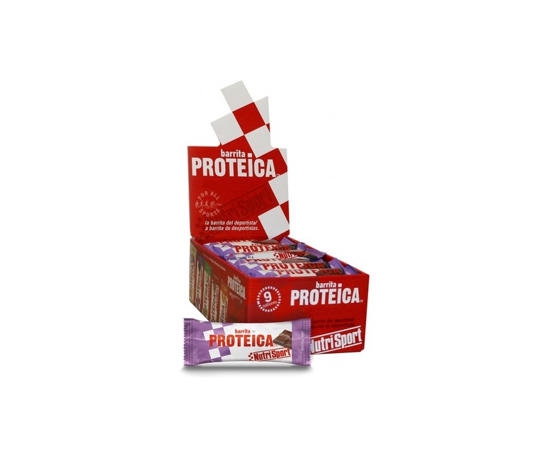 Caja de barritas proteicas de chocolate 24 barritas de 46g (Chocolate) Nutrisport