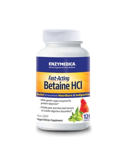 Betaína HCL 120 cápsulas vegetales Enzymedica