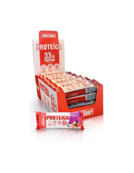 Barrita proteica white choco-frutos rojos 24 barritas de 44 g Nutrisport