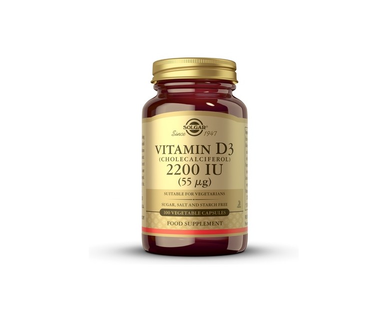 Vitamina D3 2200Ui 100 cápsulas de 55mg Solgar