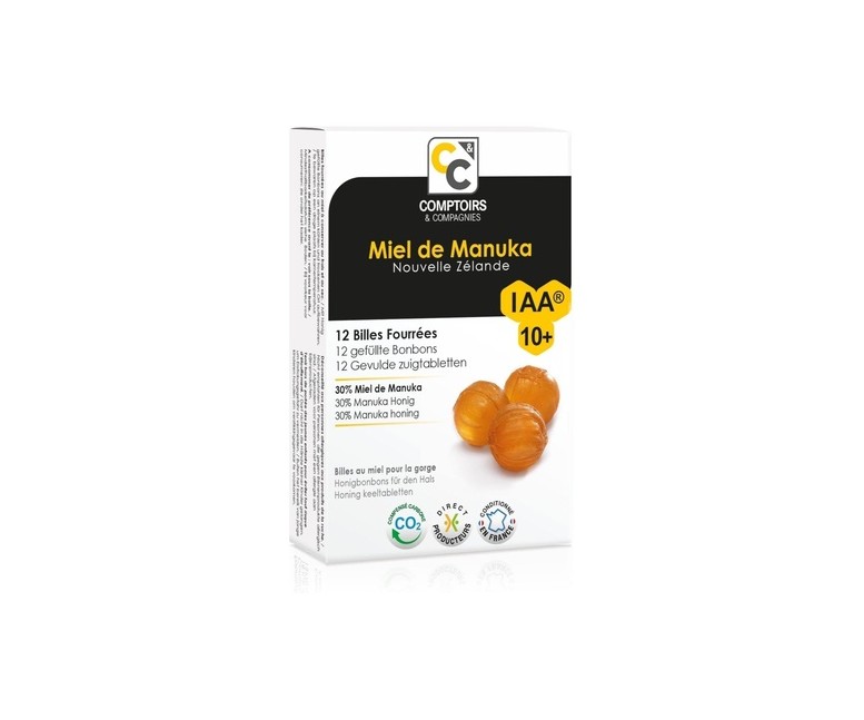 Pastillas Miel de Manuka IAA 10+ 12 caramelos Comptoirs & Compagnies