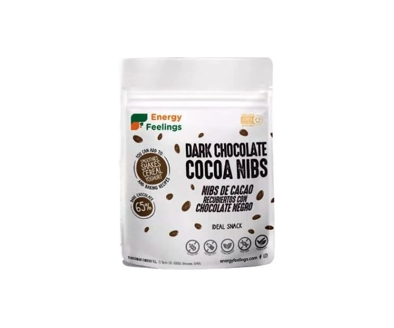 Nibs bañados en chocolate doypack 200 g Energy Feelings