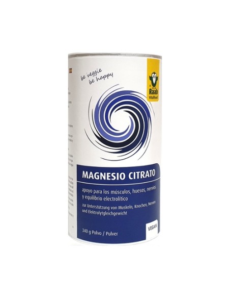 Citrato de magnesio en polvo apoyo músculos y huesos 340 g de polvo Raab