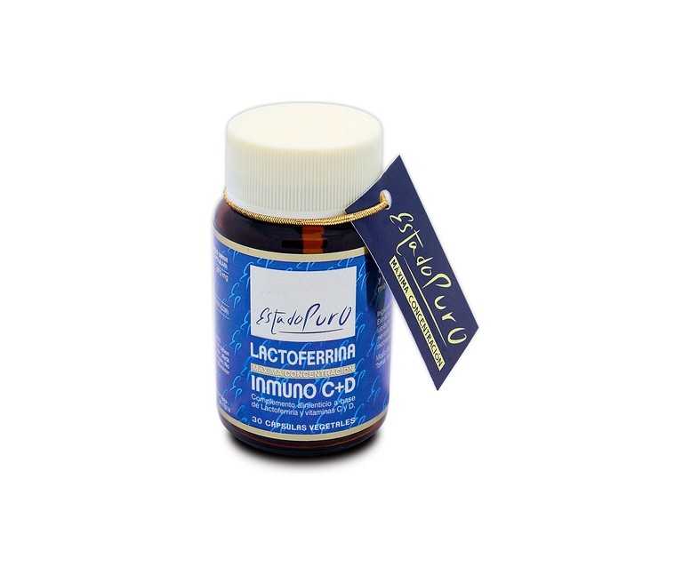 Lactoferrina Inmuno C+D 30 cápsulas vegetales de 521mg Estado Puro