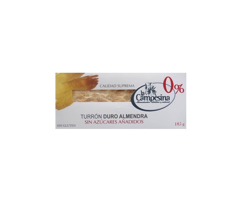 Turrón duro de almendra sin gluten 185 g (Almendra) La Campesina