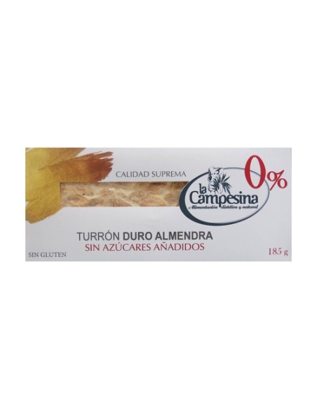 Turrón duro de almendra sin gluten 185 g (Almendra) La Campesina
