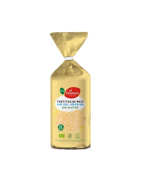 Tortitas de maíz sin sal añadida sin gluten Bio 130 g El Granero Integral