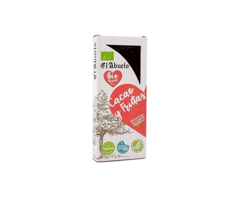 Turrón cacao frutas Eco sin gluten, sin azúcar 200 g (Frutas - Cacao) El Abuelo