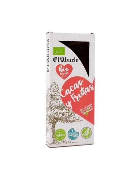Turrón cacao frutas Eco sin gluten, sin azúcar 200 g (Frutas - Cacao) El Abuelo
