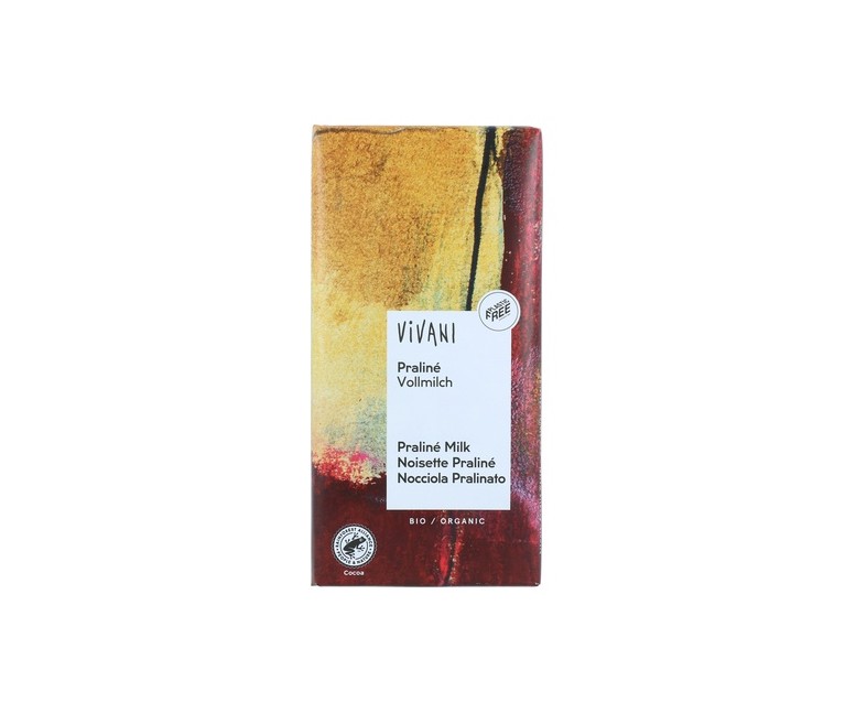 Chocolate con leche con praliné bio 100 g Vivani
