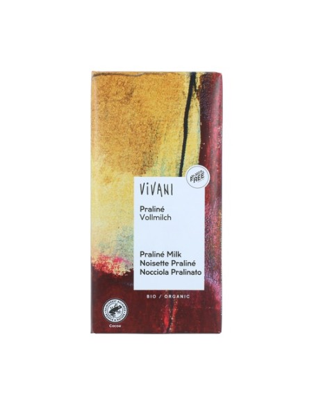 Chocolate con leche con praliné bio 100 g Vivani