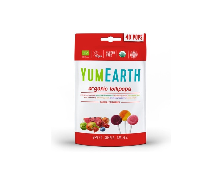 Piruletas de Frutas 8 Sabores Bio 40 unidades (Frutas) Yumearth