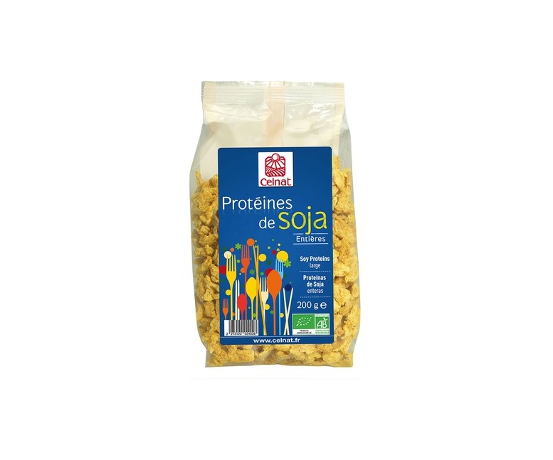 Soja Texturizada Entera Gruesa Bio 200 g Celnat