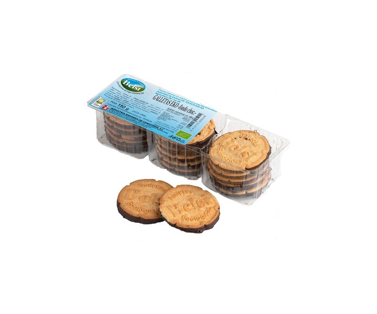 Galletas eko espelta con fondo de chocolate 150 g Belsi