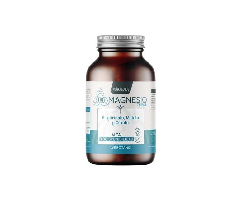 Triple magnesio vegan (bisglicinato, malato y citrato) 60 cápsulas WeBotanix