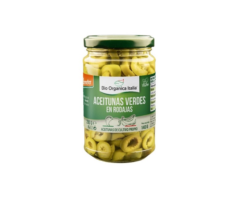 Aceitunas verdes en rodajas Bio 140 g Bio Organica Italia