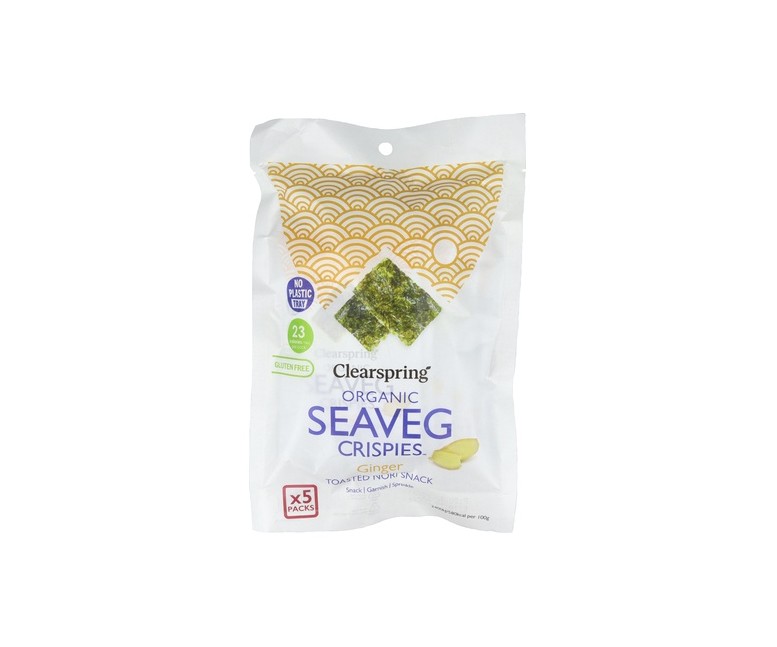 Pack Alga nori con jengibre snack 5 unidades de 4g Clearspring