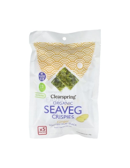 Pack Alga nori con jengibre snack 5 unidades de 4g Clearspring